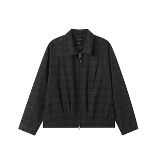 WHIMNOTION 26SS「串珠拉链夹克」立体褶位可调节抽绳格纹外套