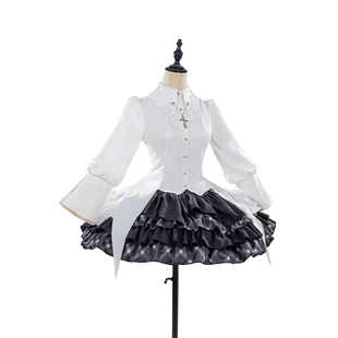 现货!春日野穹cos穹妹黑白哥特洋装可爱制服cosplay人形制衣