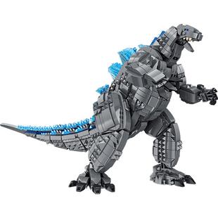 潘洛斯哥斯拉大战金刚积木机械恐龙模型拼装高难度巨大型玩具礼物