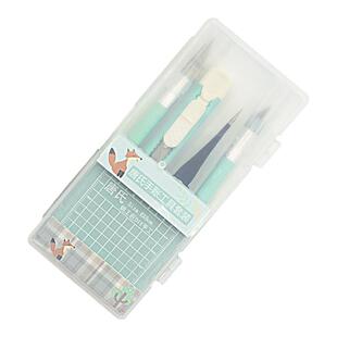 手帐刻刀切割垫板套装笔刀雕刻刀美工刀薄荷绿裁纸垫尖头镊子工具