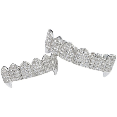 欧美嘻哈锆石镶钻牙套