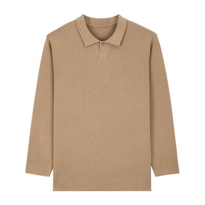 MindBridge纯色春季长袖Polo衫