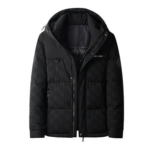 罗蒙羽绒服男士2025冬季新款加厚保暖连帽羽绒衣商务休闲防寒外套