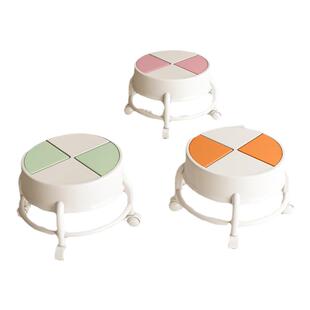 三梦万向轮小凳子家用滑轮矮凳换鞋凳娃神器儿童板凳圆凳懒人椅子