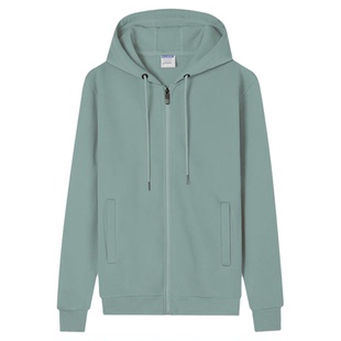 加厚摇粒绒连帽卫衣团体定制印logo男女长袖拉链外套工装秋冬季