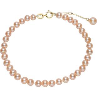 京润珍珠 梦恋淡水珍珠18K金珍珠手链4-5mm圆形混彩时尚baby珠女P
