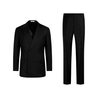 Suitsupply黑色羊毛混纺西装