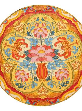 珐琅彩手工掐丝客厅碳盘摆件中式