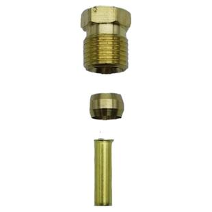 油管接头三件套4mm6毫米8mm尼龙硬管卡套铜接头外丝螺纹M8M10/M12