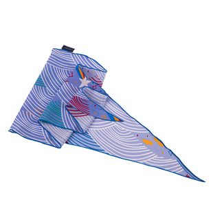 云彩里涂鸦丨蓝色治愈手绘原创夏季真丝丝巾三角巾头巾绑发女薄款