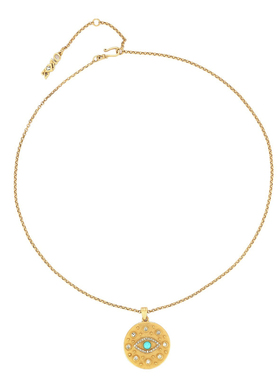 铜镀18K真金恶魔之眼吊坠项链