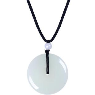 周六福和田玉吊坠平安扣玉坠项链玉石白玉挂坠男女款新年礼物