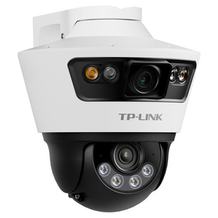 TP-LINK摄像头双镜头室外户外防水360度无线家用手机远程监控器 双摄800万全彩超清枪球联动POE网络摄影机