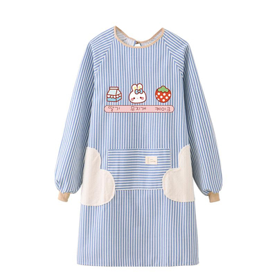 家用厨房长袖围裙罩衣做饭工作服