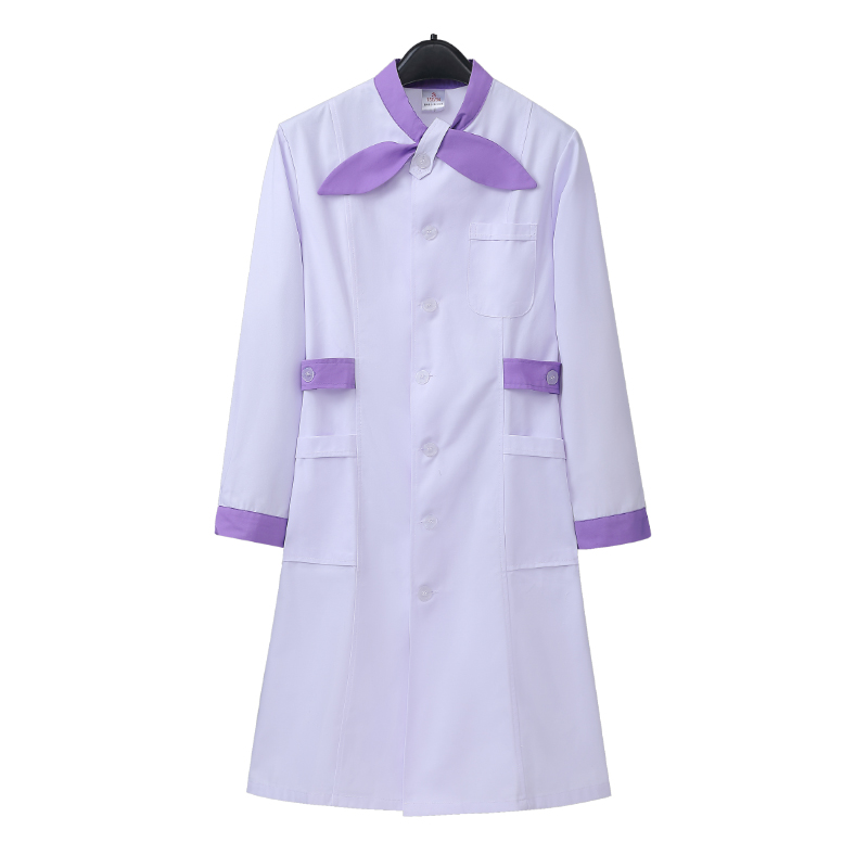 高端韓版蝴蝶結(jié)領(lǐng)護(hù)士服長袖女白大褂薄款美容院實(shí)習(xí)生導(dǎo)診工作服