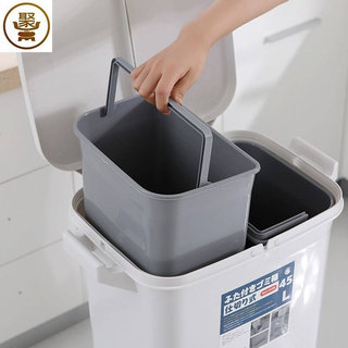 日式垃圾分类垃圾桶家用带内桶厨房带盖大号双层脚踩厨余干湿分离