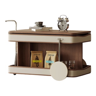 中古风茶几客厅家用可移动小推车带轮置物架客厅沙发边几新款茶几