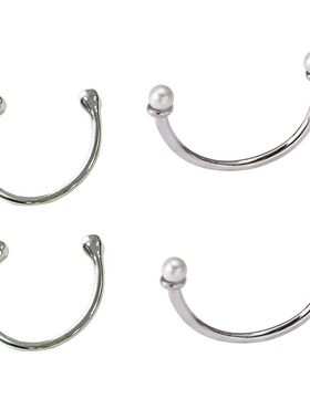 S925纯银开口珍珠叠戴可调尾戒