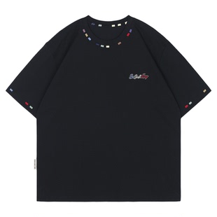 BJHG不计后果 国潮短袖t恤男款夏季2026新款刺绣纯棉情侣款半袖女