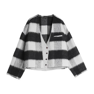 绵羊毛混纺双面呢大衣ELLE