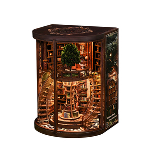 智慧年轮·书库diy小屋木质拼装建筑益智模型摆件新年生日礼物