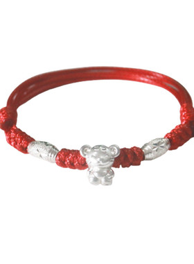 男女情侣999足银十二生肖手链