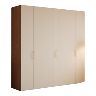 木兜家具木简衣柜原木风2026新款实木质大衣柜家用主卧室六门衣橱