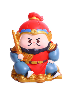 马上有财神爷关羽赵公明摆件2026马年吉祥物新年装饰寓意好的礼物