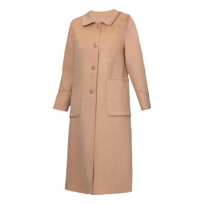 韩式直筒正肩中长款双面羊毛大衣