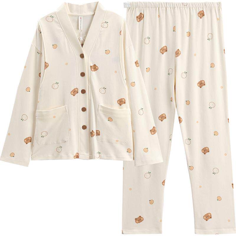 芬腾纯棉宽松月子服侧开口