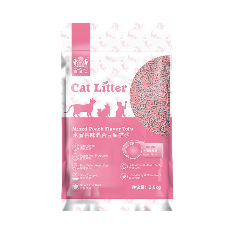 耐威克猫砂水蜜桃豆腐猫砂4大袋除臭无尘混合幼猫猫沙包邮10公斤