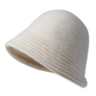 云朵感~柔软山羊绒纱线针织渔夫帽轻暖细腻渔夫帽显脸小秋冬盆帽