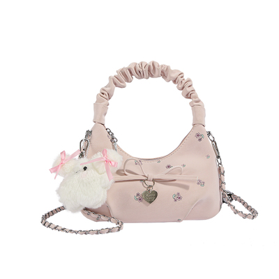 小众设计褶皱云朵包女手提链条包