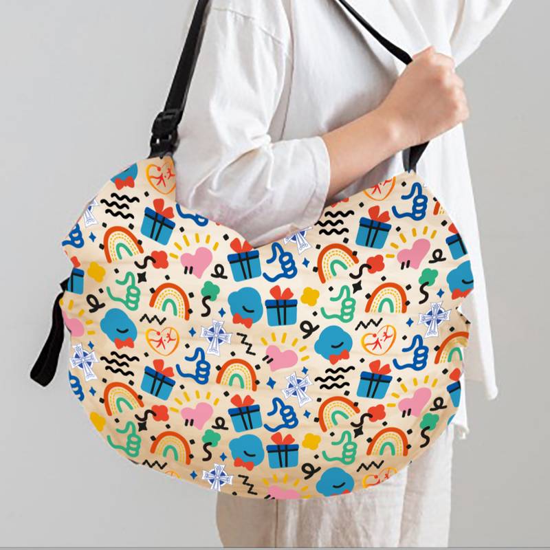 新款可折叠购物袋环保防水便携收纳袋日式大容量旅行手提包