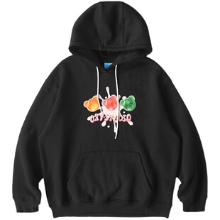 LNBR×OXY联名抓绒糖果熊印花连帽卫衣 杨超越Justin同款