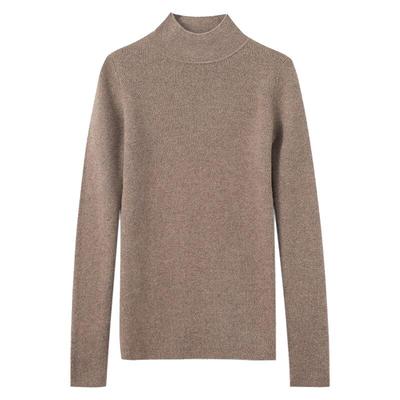 半高领显瘦修身羊绒打底衫女