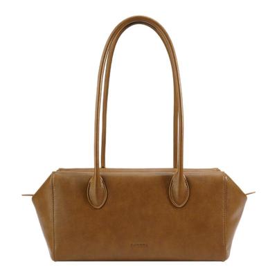 头层牛皮腋下法棍包真皮托特包女