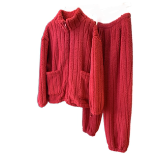 提花墩墩绒睡衣！奶呼呼糯叽叽！立领拉链家居服可外穿套装女冬25