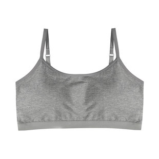 氧言内衣女运动美背黑色背心抹胸式防走光白色细肩带文胸罩夏薄款