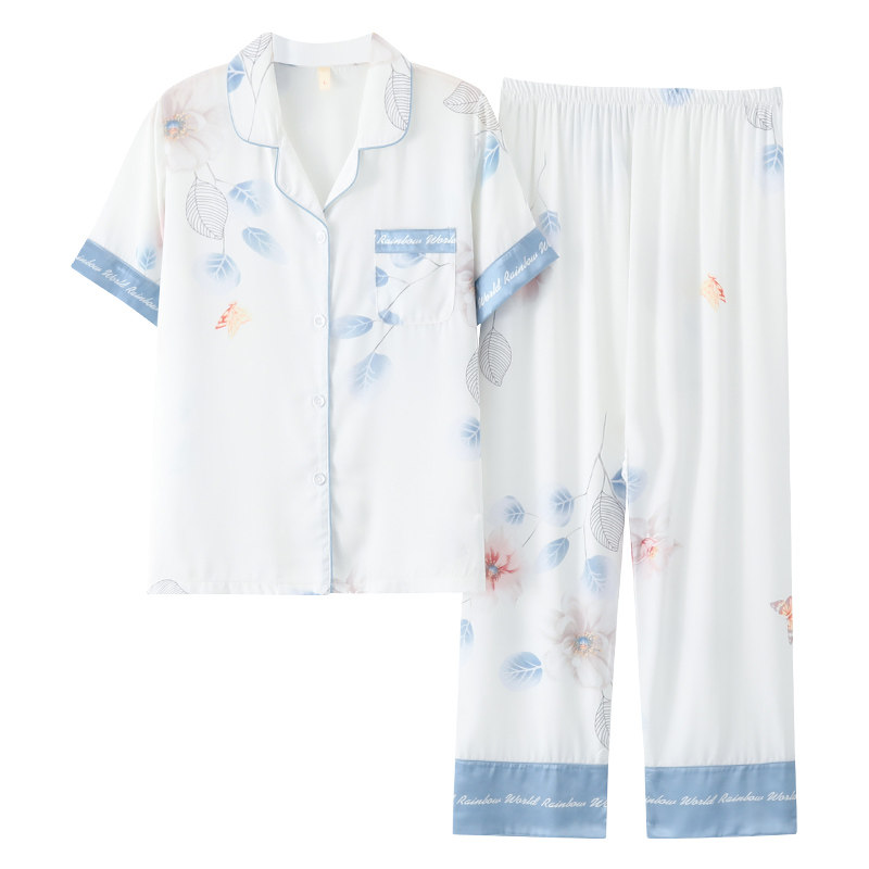 浪莎睡衣女冰丝2026年新款夏季短袖真丝绸高级感家居服薄款套装