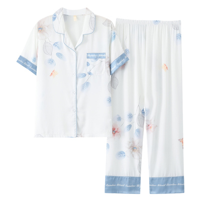 浪莎睡衣女冰丝2026年新款夏季短袖真丝绸高级感家居服薄款套装