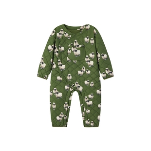 Milkbarn2025秋冬新品婴幼儿羽绒连体衣斜襟宝宝哈衣外出爬服保暖