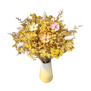 高级感永生花真花干花花束天然水晶草紫罗兰桌面装饰摆件客厅摆设