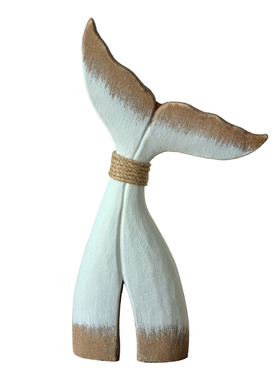 北欧鲸鱼尾巴木质桌面装饰摆件