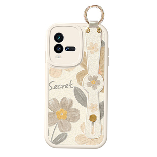 适用vivoiqooneo10手机壳iqooneo9新款iqoo11背带neo7油画花朵iq008斜挎z9x挂绳z5女Pro防摔z8带z6保护套vivo