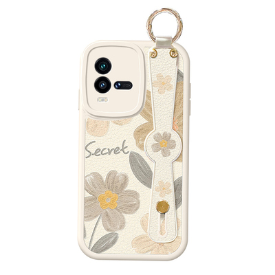 适用vivoiqooneo10手机壳iqooneo9新款iqoo11背带neo7油画花朵iq008斜挎z9x挂绳z5女Pro防摔z8带z6保护套vivo