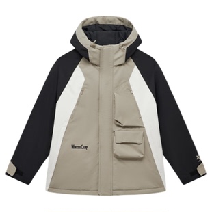 特步厚棉服男2024冬季新款加厚保暖防风连帽棉衣外套976429180479