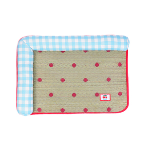 元気喵丨zeze格纹蔺草凉席猫垫子凉感垫夏天降温狗狗清凉睡垫宠物