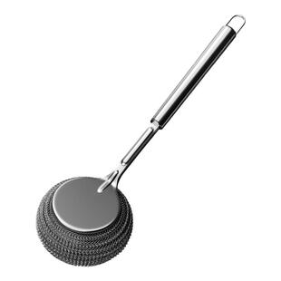 不锈钢锅刷厨房专用洗锅钢丝球刷长柄洗碗清洁刷子刷锅神器不掉丝