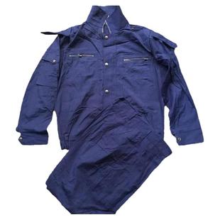 87库存训练服夏工作服蓝的确良衣裤套装拉链户外工作业服耐磨轻便